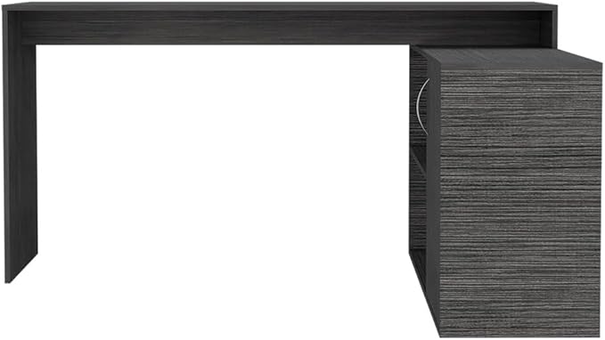 L-Shaped Desk Office Smokey Oak