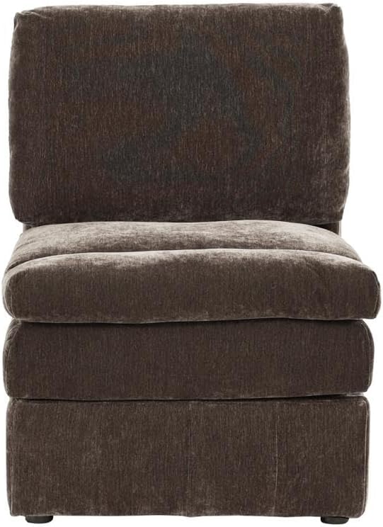 Contemporary 1pc Armless Chair Modular Chair Sectional Sofa Living Room Furniture Mink Morgan Fabric- Suede