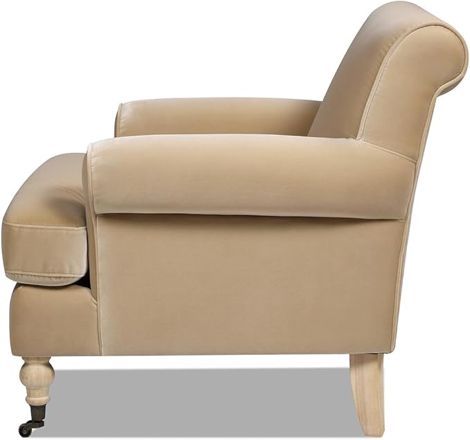 Jennifer Taylor Home Bliss 38 Lawson Living Room Accent Arm Chair with Metal Casters