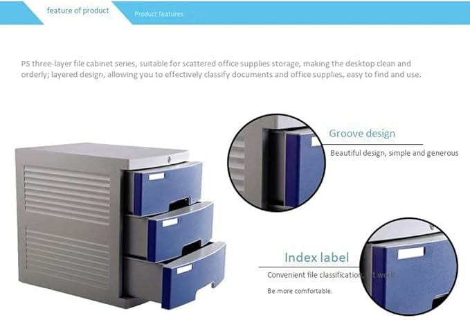 File Cabinet Office Stationery Desktop Cabinet 3 Drawers Plastic Safety Cabinet Storage Cabinet Storage Box Lock Bookcase