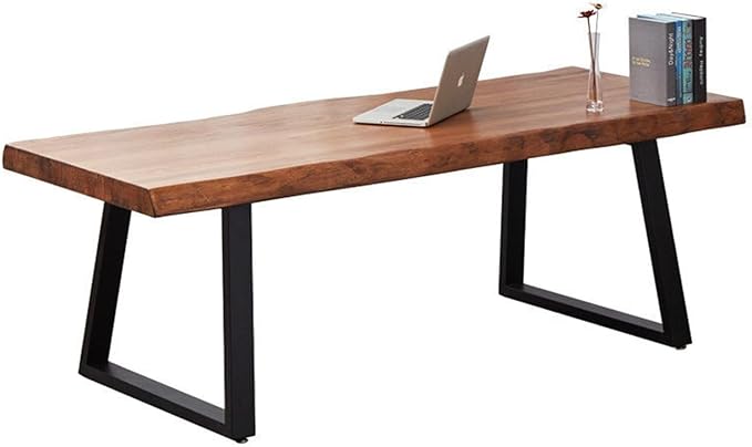Pine computer desk modern solid wood home office desk long rural farmhouse pine dining table administrative workstation computer desk suitable for living room and dining room (63inch)