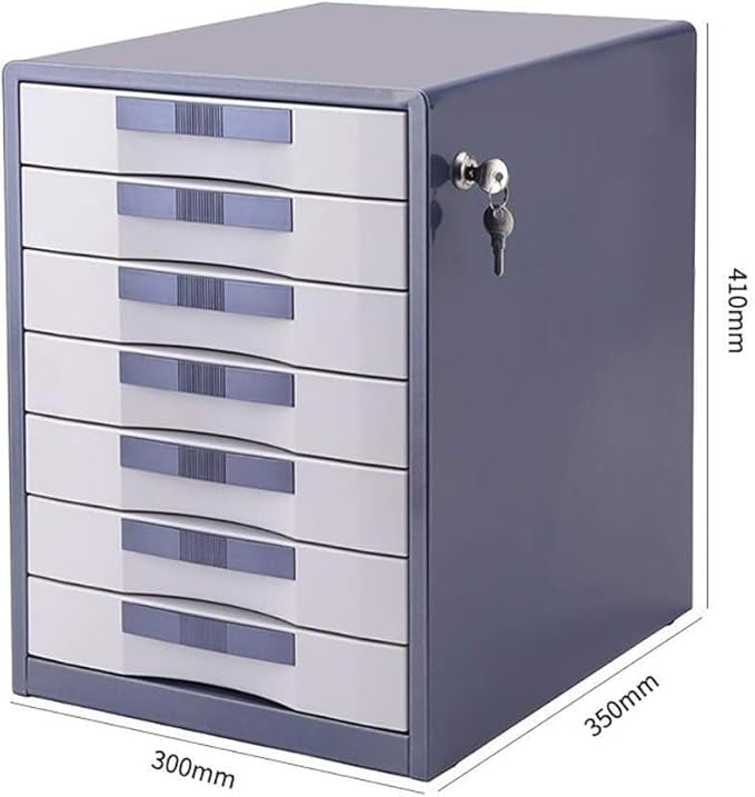 File Cabinet Data Storage File Box Folder Office Drawer Desktop Supplies Bookcase (Blue One Size)