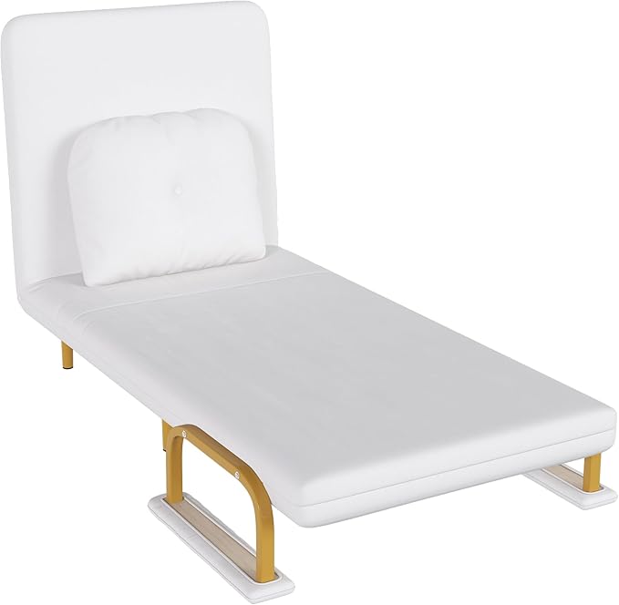 KEIKI Folding Sofa Bed Chair 3 in 1 Convertible Chair 5-Position Sleeper Chair Bed with Adjustable Backrest Space Saving Sofa Couches for Living Room Bedroom Apartment (White 26.5 Wide)