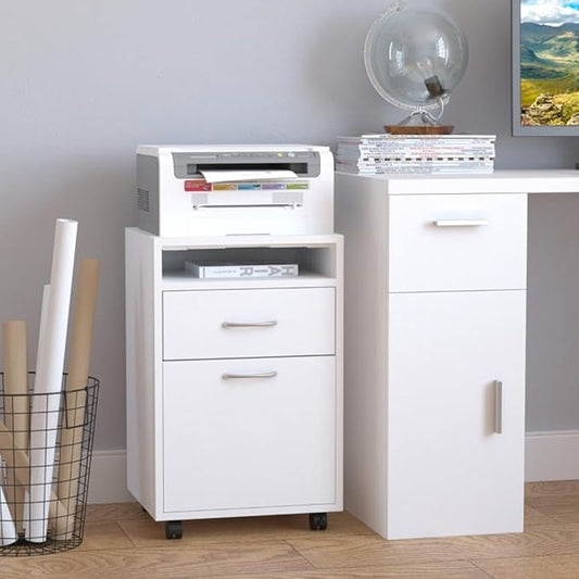 File Cabinet on Wheels Filing Cabinets with Storage Shelves Home Office Mobile File Cabinet Printer Stand Storage Under Desk Filing Cabinet Rolling File Cabinet Printer Stand 15.7W x 13.8D x 23.6H
