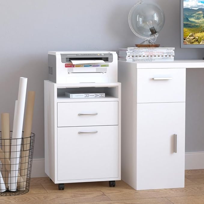 JHshop 3-Drawer File Cabinet Filing Cabinet Mobile File Cabinet Rolling File Cabinets for Home OfficeFile Cabinet Drawers on Wheels Under Desk Rolling Desk Filing Cabinet fits Letter/Legal Size