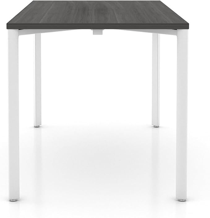 Laura Davidson Furniture Hudson Executive Desk Minimalist Commercial-Grade Computer Desk Writing Desk for Home Office Modern Desk (Dark Grey Top with White Legs)