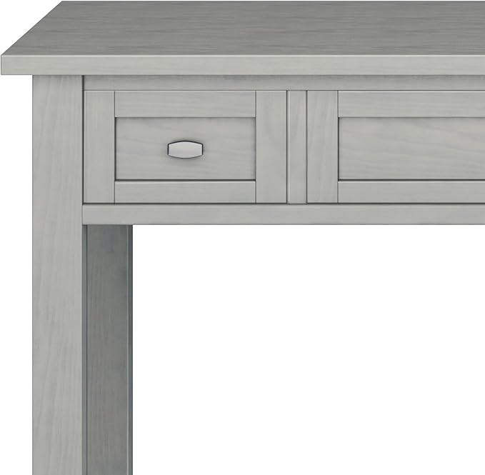 SIMPLIHOME Warm Shaker Desk - 48 Inch Wide Solid Wood Writing Desk in Fog Grey Transitional Home Office Computer Table for Workspace or Study with Flip-Down Keyboard Tray and 2 Drawers