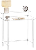 Eglaf Acrylic Desk - Home Office Desk with Monitor Stand - Modern Clear Desk Study Writing Table Computer Desk for Office Living Room Bedroom 31.5 L x 19.7''W x 34.7 H