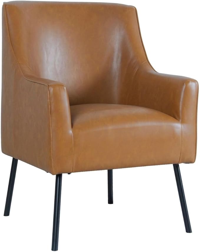 HomePop Modern Faux Leather Modern Accent Chair