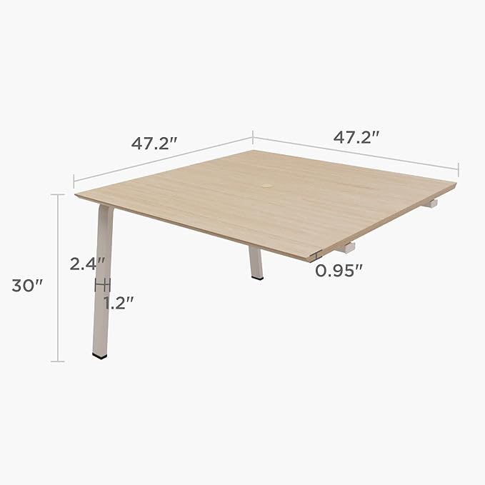 Modular Computer Office Desk Modern Style Small Study Writing Workstation Table for Home &amp Business 2 Person Extension