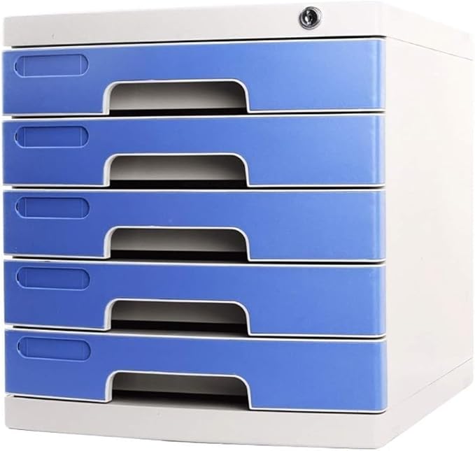Cabinet Filing Cabinet Flat File Cabinet Desktop Filing Cabinet Office Supplies Storage Cabinet Data Desktop Tidy Boxes (Blue One Size)