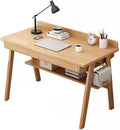 Small Desk with Drawers Solid Wood Computer Desk for Small Spaces Gaming Study Home Office Table for Work Student PC Table for Bedroom Escritorios para Cuartos (Only Desk L-80CM)