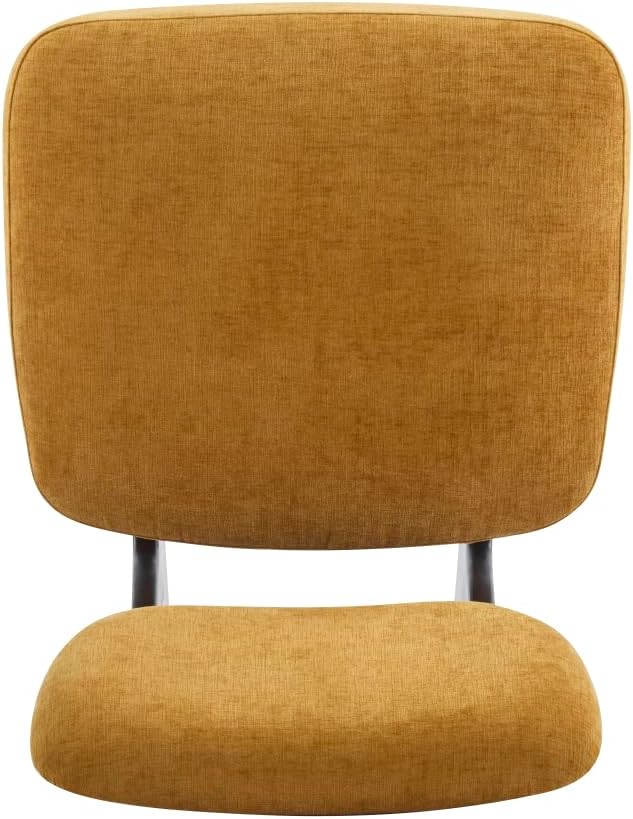 [Set of 2] Modern Beige Lounge Chair with Polyester Upholstery Sturdy Black Wood Base Stylish and Comfortable Accent Seating for Living Room (Black + Yellow + Polyester + Solid Wood)