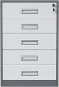 Filing Cabinet with Lock Under Desk Drawer Cabinet File Information Cabinet Tin File Cabinet (Color : Grey Size : 5 Drawer)