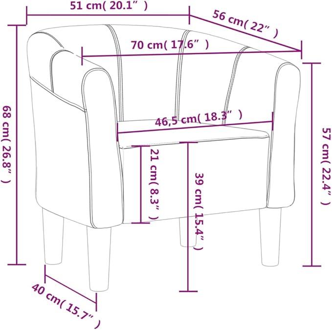 Floor Chair Arm Chair Living Room ChairsSleeper Sofa Tub Chair Wine Red Fabricfor Apartment Living and Home Office
