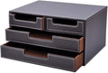Filing Cabinets for Home Office Storage Drawers 4 Drawer Organizer Multi-Functional Leather File Cabinet Office Supplies Desktop Storage