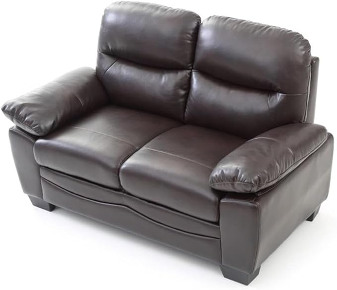 Glory Furniture Marta Faux Leather Loveseat in Dark Brown