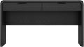 Manhattan Comfort Grace 54 Modern Office Desk with 2 Drawers Wood Table with Metal Recessed Handles for Work from Home Study Craft Stylish Executive Desk Black