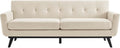 Modway Engage Modern Tufted Back Textured Fabric Sofa in Beige