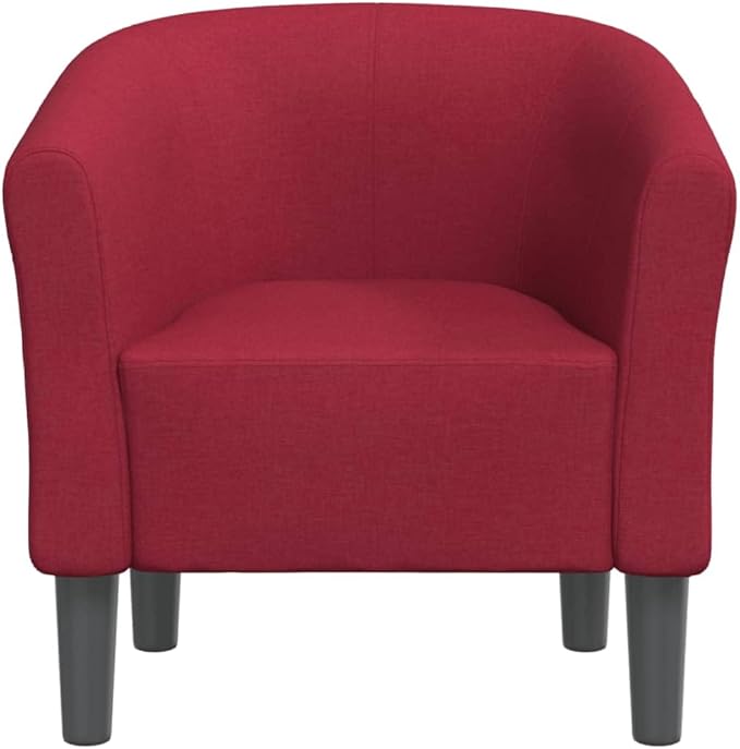 Floor Chair Arm Chair Living Room ChairsSleeper Sofa Tub Chair Wine Red Fabricfor Apartment Living and Home Office