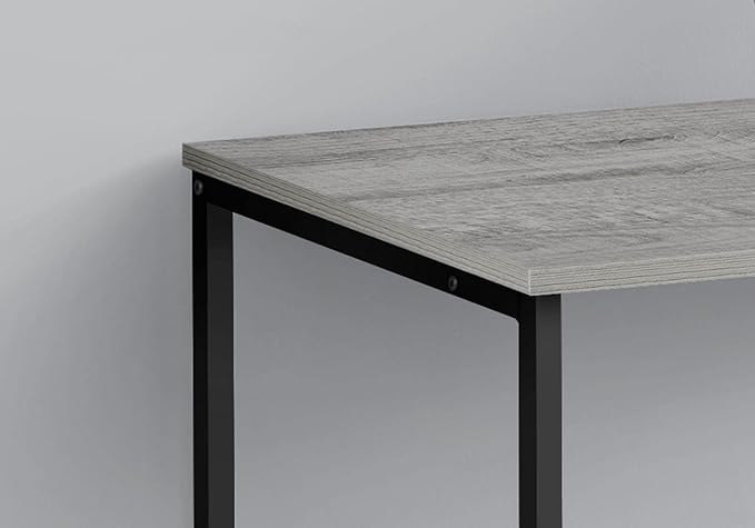 Pemberly Row Computer Desk 40 L x 19 D x 30 H Particle Board and Metal Gray Wood-Look Finish Black Legs Modern Industrial Style Compact Home Office Desk with Storage Drawers