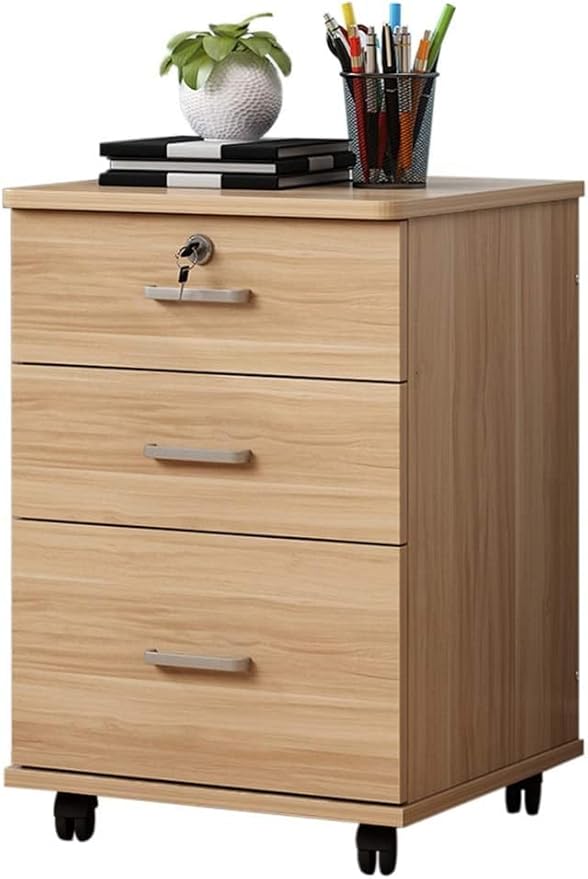 File Cabinet Simple Office Wooden Drawer Cabinet Storage Cabinet with Lock Removable Data Cabinet Storage Cabinet (C)