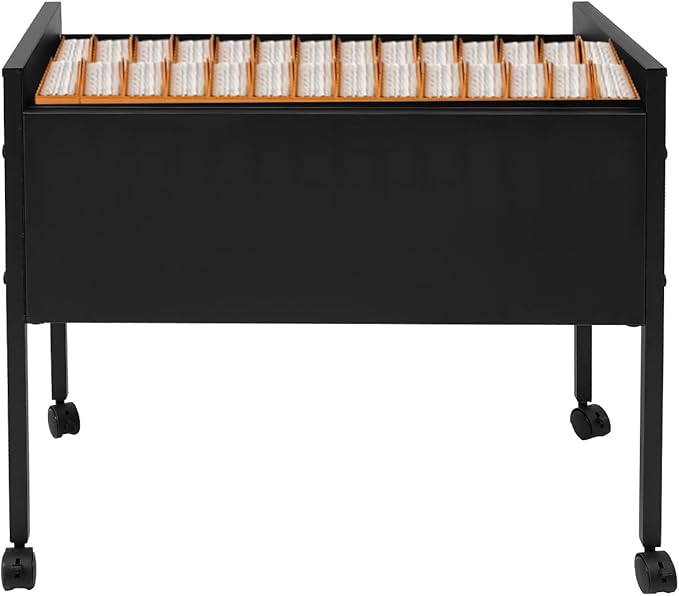 Rolling File Cabinet File Organizer with Wheels Rolling File Cart for Hanging Files Moveable Book Organization Solution with Lockable Wheels
