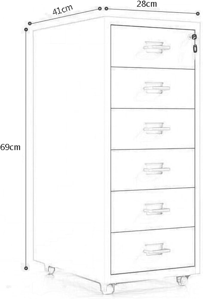 File Cabinet Storage Cabinet Data Cabinet Locking Filing Cabinet Under Desk 3/5 /6/8 Mobile Drawer Cabinet (Size : 6F)