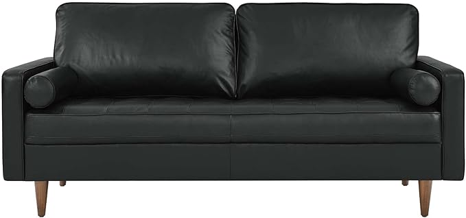 Modway EEI-4633-BLK Valour Leather Sofa Black