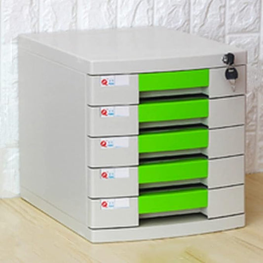 File Storage Cabinets Office Desktop A4 File Cabinet Storage Box with Lock File Box Drawer Type Sorting Box Multi-Layer Storage Cabinet(Green39.5x29.5x31.5cm)