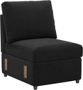 Belffin Velvet Middle Single Module Seat for Modular Sectional Sofa Armrest Module for Sectional Sleeper Sofa Bed Black