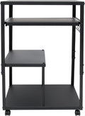 Computer Desk 4 Tiers Steel Freestanding Home Office Desks Adjustable Height 30.7-41.3inch Computer Desk with Four 360° Swivel Wheels and 5 Hooks for Conference Rooms Classrooms Libraries