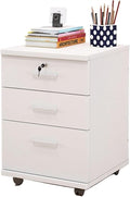Filing Cabinet Mobile Storage Cabinet 3-Drawer White Color File Cabinet Storage(Color:A)