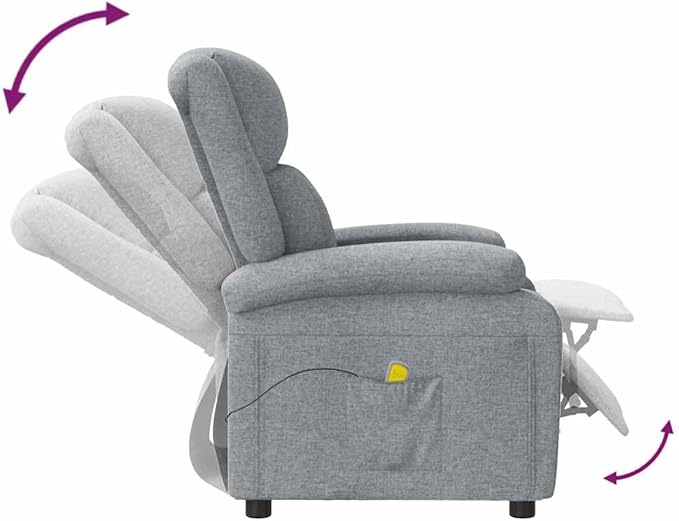 Massage Chair Light Gray Electric Recliner Lift Power Choice Room Chairs