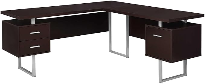 Monarch Specialties Computer 70L Desk Left or Right Facing - Capuccino