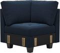 Belffin Velvet Corner Seat Module for Modular Sectional Sofa Couch Corner Sofa Couch Chair Blue