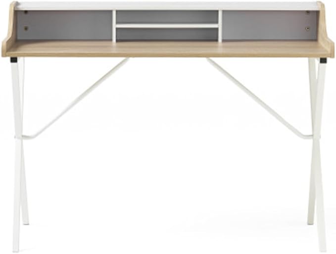 VERYKE DeskComputer Desk with HutchComputer Table with Cross DesignHome Office DeskModern Office Desks for HomeStudy Table for BedroomWhite+Oak