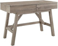 Allora Transitional Wood Home Office Desk Gray Wash Finish 47.13 W x 21.25 D x 31.13 H 2 Drawer Design Compact Modern Rustic Style for Small Spaces Sturdy MDF and Particle Board Construction