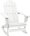 Garden Rocking Chair Wood White Chair Living Room Chair with Sleep Function