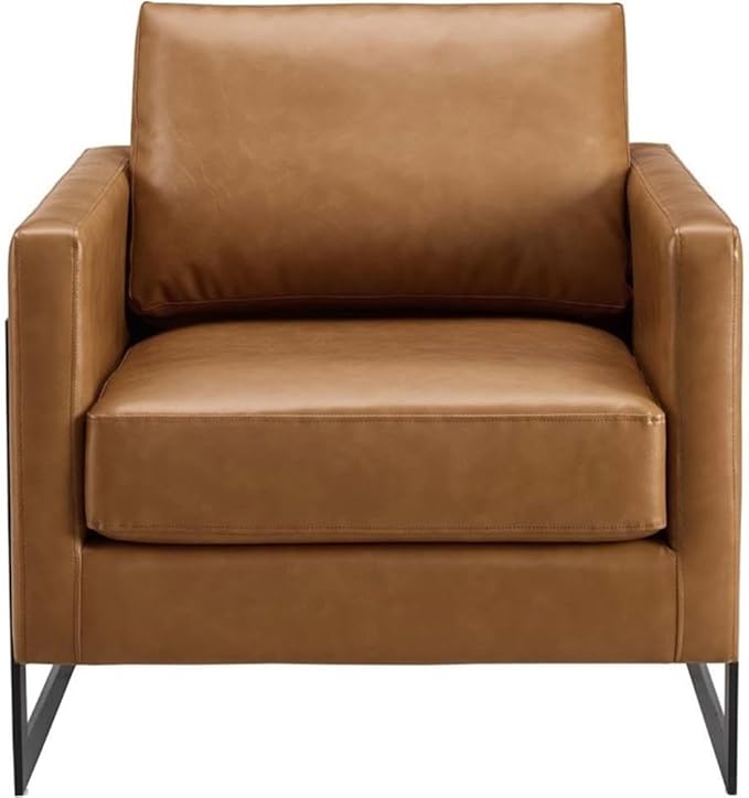 Posse Vegan Leather Accent Chair in Black Tan