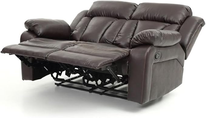 Glory Furniture Daria Faux Leather Reclining Loveseat in Dark Brown