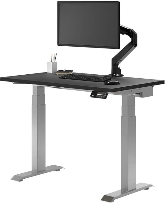 Desky Dual Mini Sit Stand 40 x 24 in Compact Desk with Dual Motors 3-Stage Height Range 4 Memory Presets – One-Piece Top for Home Office Black