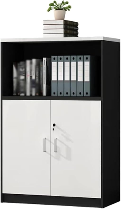 File Cabinet Lateral Filing Cabinet with Door Printer Stand with Open Storage Shelves(Color:White Door)