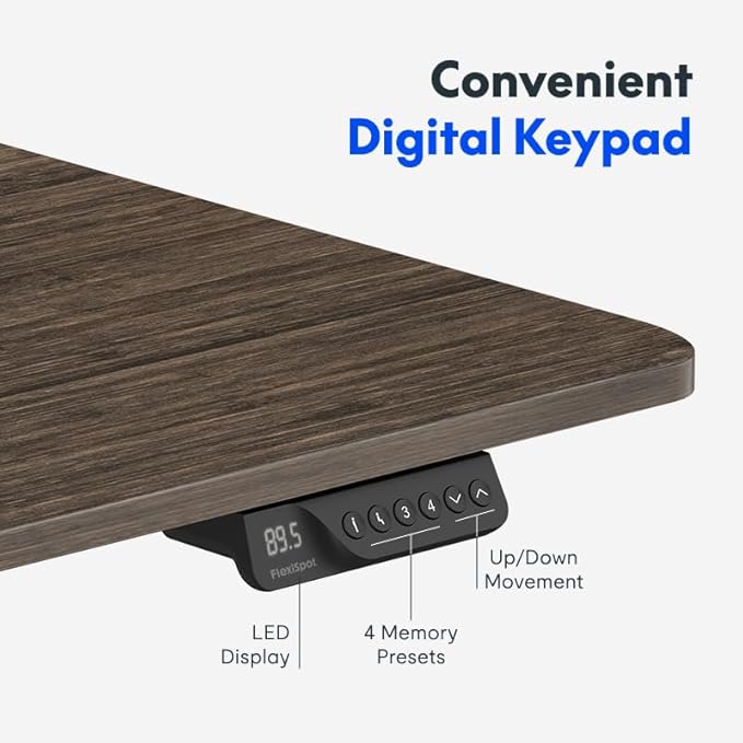 FLEXISPOT 71x32 Large Dual Motor Electric Standing Desk Black Walnut - 198 LBS Heavy-Duty Capacity Ideal for Home Office Creative Studio or Multi-Monitor Setup