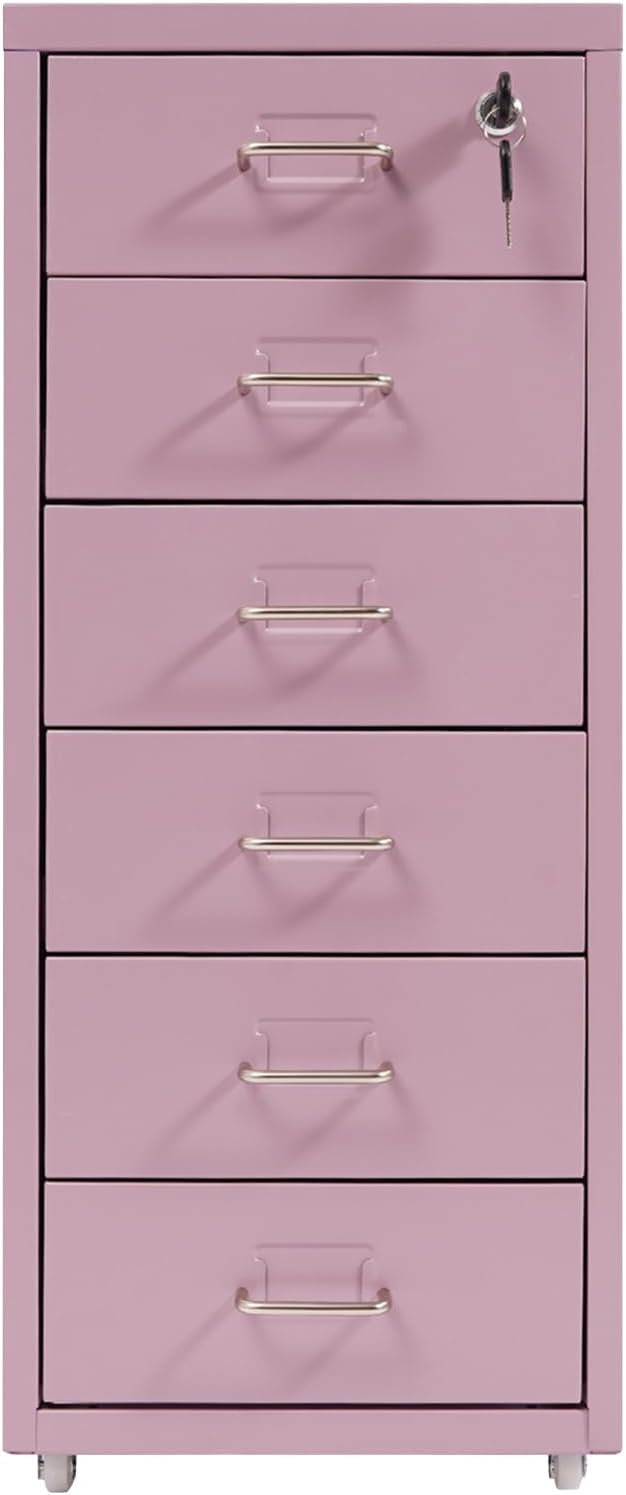 4 Drawer File Cabinet with Lock Metal Filing Cabinet for Home and Office Storage for A4 Letter Legal Files Assembly Required Purple