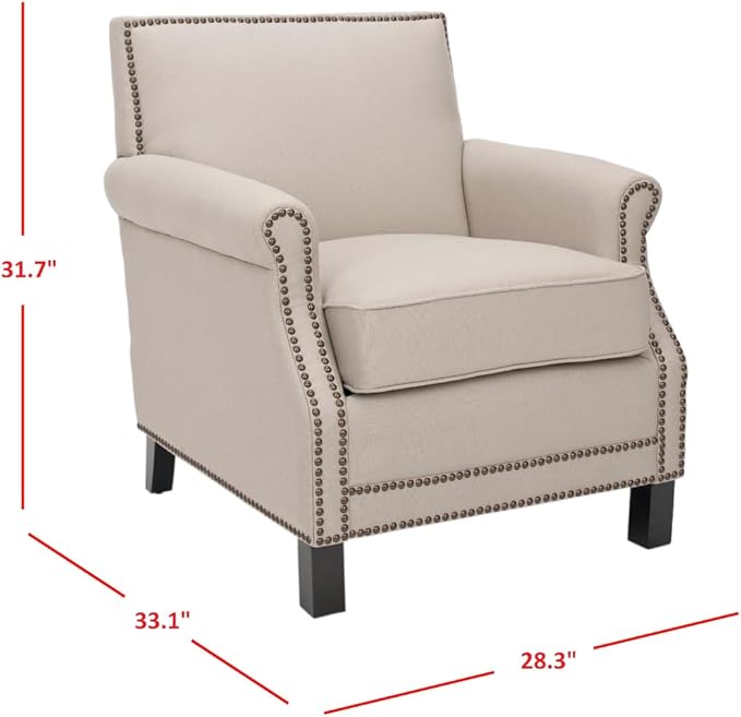 Safavieh Mercer Collection Charles Beige Linen Club Chair