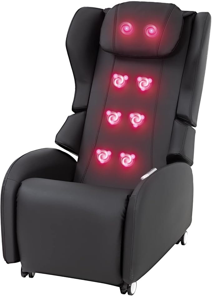 Full Body Shiatsu Massage Chair with 3-Speed Folding Backrest Electric Massage Chair Easy to Move for Living Room Bedroom Office Black