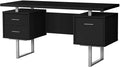 Computer Desk Home Office Laptop Left Right Set up Storage Drawers 60 l Work Black Laminate Grey Metal Contemporary Modern