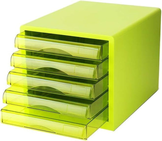 Office Filing Storage File Cabinets Family Desk Decoration File Cabinets Storage Box 5th Floor Plastic File Cabinets Desk Organizer Office Supplies (Color:White)