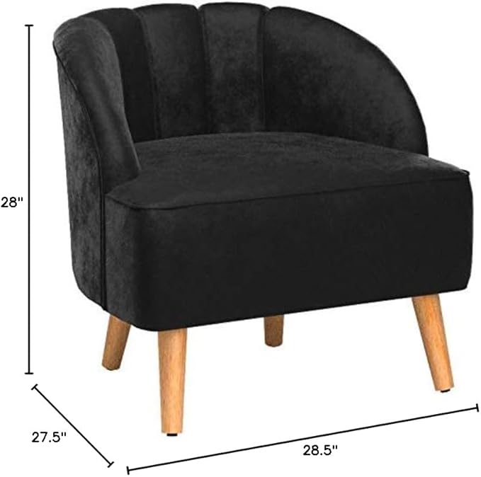 Christopher Knight Home Amaia Modern Velvet Club Chairs 2-Pcs Set Black / Walnut